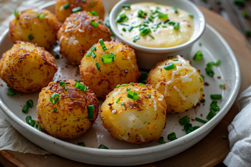 Smashed Green Onion Potato Bombs
