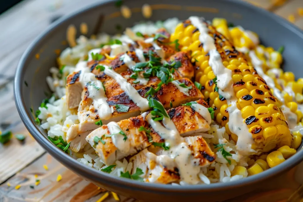 Street Corn Chicken Rice Bowl