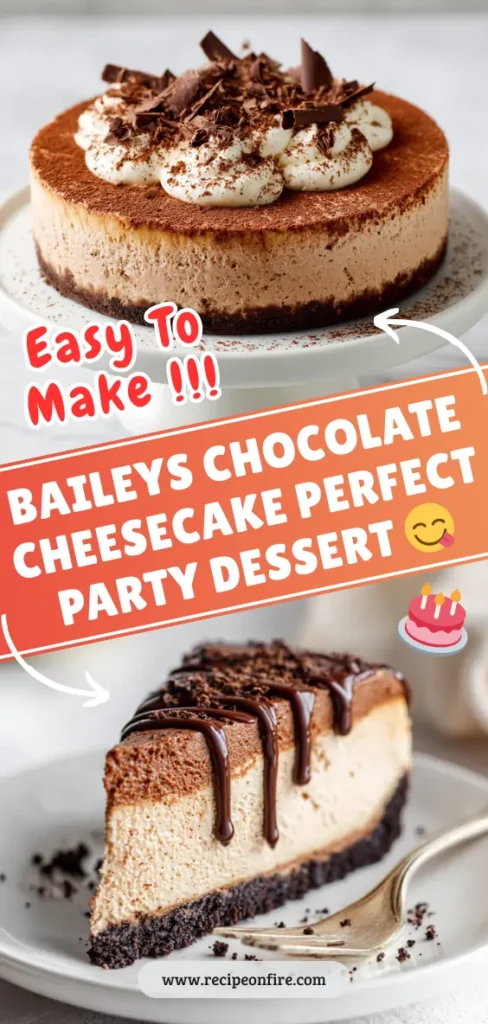 BAILEYS CHOCOLATE CHEESECAKE PERFECT PARTY DESSERT π 3 For RecipeOnFire 1 6