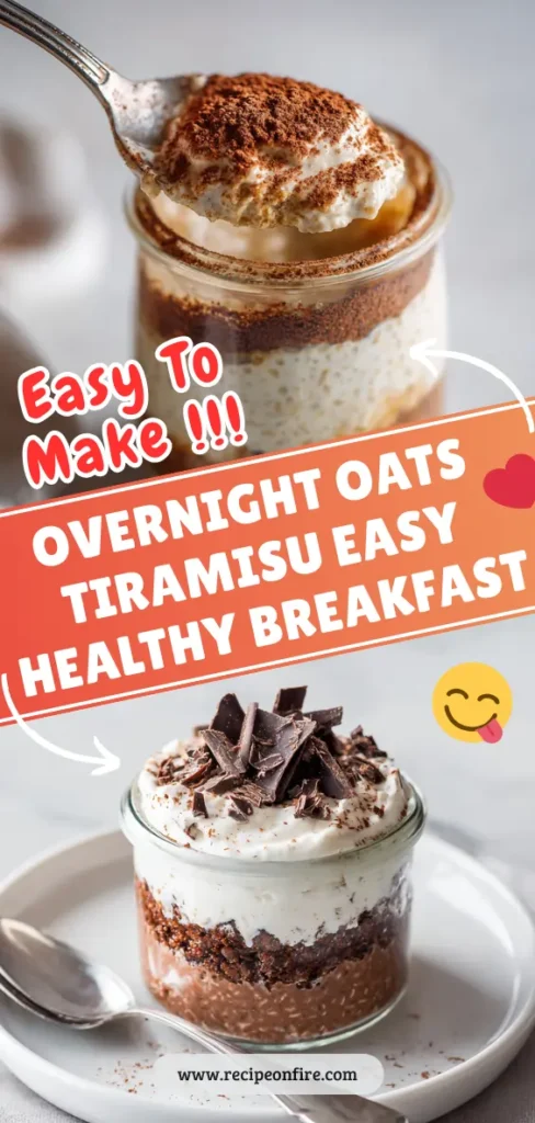 OVERNIGHT OATS TIRAMISU EASY HEALTHY BREAKFAST ☕ 3 For RecipeOnFire 2 8