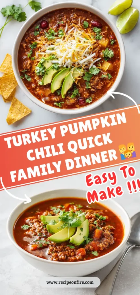 TURKEY PUMPKIN CHILI QUICK FAMILY DINNER 👨👩👧 3 For RecipeOnFire 3 1