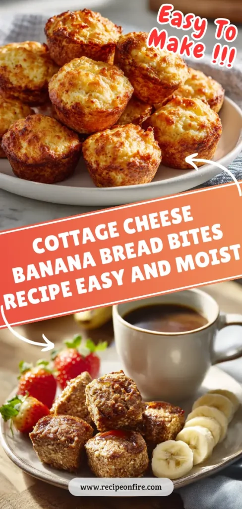 COTTAGE CHEESE BANANA BREAD BITES RECIPE EASY AND MOIST 🧁 3 For RecipeOnFire 3 3